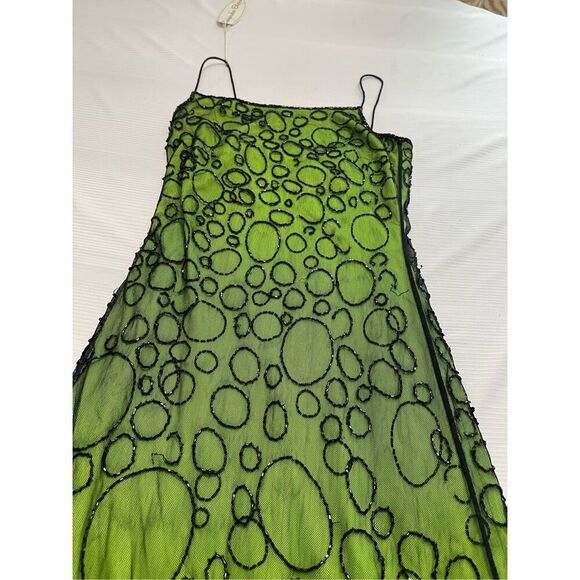 Cassandra Stone Y2k 90s Green Black Beaded Dress Size 6 Read Description - Picture 4 of 13